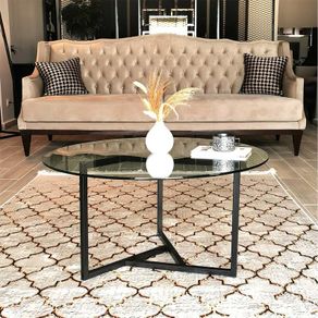 Trio coffee table w clear tempered glass
