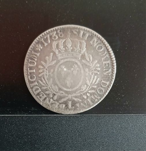France Louis XV, 1738 Large Silver Coin, 1 ECU.