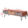 TV Cabinet with 3 Drawers 120x40x36 cm Brown Image 5