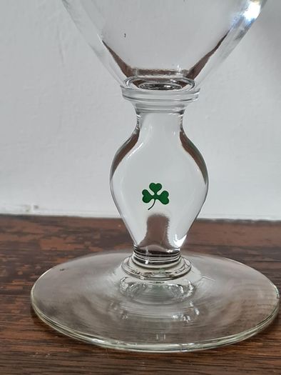 Vintage Irish Coffee Glasses Set of 2, Gold Rim Shamrock Stem