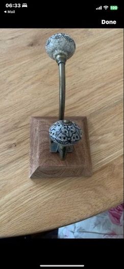 Decorate wall hook with ceramic knob