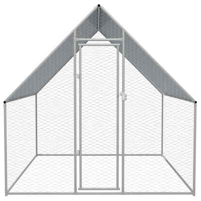 Outdoor Chicken Cage 2x2x1.92 m Galvanised Steel