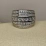 (Sz: M) White Cubic Zirconia Multi-Row Ring in Rhodium Overlay Sterling Silver Image 2