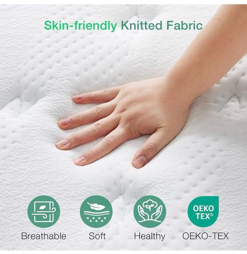 Small Double Mattresses 9.8 Inch 3-Zone Gel Memory Foam Pocket Sprung Mattress