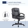 Mid Back Executive Office Chair - Faux Leather - Swivel Design - Black Image 3