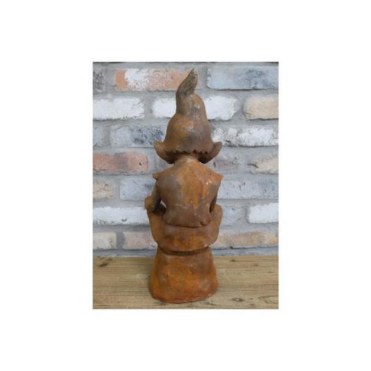 Rusty Cast Iron Elf Sitting D11217