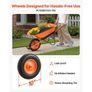 Load & 330 lbs Capacity, One Wheel Garden Dump Cart, Garden Wagon with Metal Handle & 16" Wide Track Wheels, Easy Loading Utility Yard Cart & Wagons for Lawn Farm Image 2