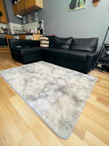 Cozy Large Rugs for Living Room 160-120cm grey Washable Carpet Rugs with Rubber Backing Non Slip Kids Carpet for Bedroom Playroom Nursery Dining Room