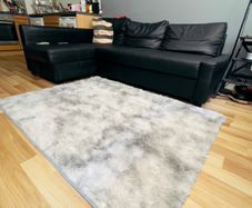 Cozy Large Rugs for Living Room 160-120cm grey Washable Carpet Rugs with Rubber Backing Non Slip Kids Carpet for Bedroom Playroom Nursery Dining Room