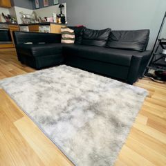 Cozy Large Rugs for Living Room 160-120cm grey Washable Carpet Rugs with Rubber Backing Non Slip Kids Carpet for Bedroom Playroom Nursery Dining Room