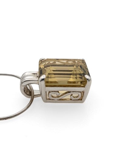 Vintage Citrine Sterling Silver Necklace