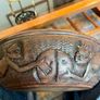 African Hand Carved Wooden Bowl Rustic Folk Art Image 7
