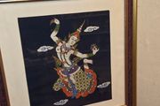 Vintage Thai Silk Painting - Framed