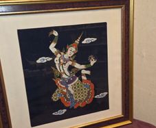 Vintage Thai Silk Painting - Framed