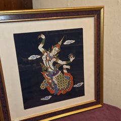 Vintage Thai Silk Painting - Framed