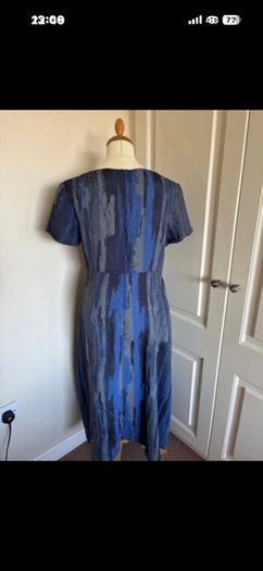 Colour 5 Power viscose blue grey dress size 10 long