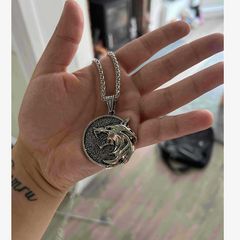Silever Wolf Necklace - great gift