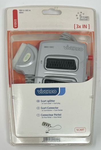 Vicanco 3-Way Audio/Video Scart Switch Box