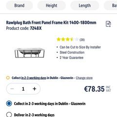 Bath tub side panel frame