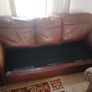 3 seater brown leather sofa Image 3