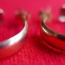 Vintage 9K Gold 375  Shiny Open End Round Hoop Earrings 1,32g Image 8