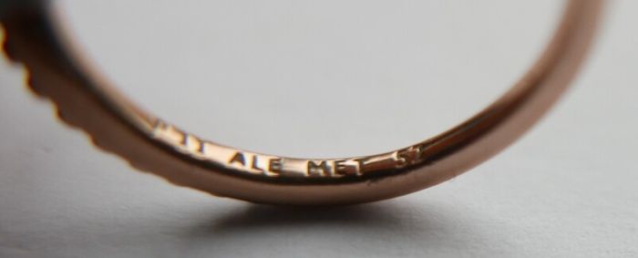 Pandora ALE  14K 585 Rose Gold Plated Metal Ring size L1/2 - 1,5g