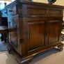 English style Victorian walnut red faux leather 180cm x 90cm Image 6