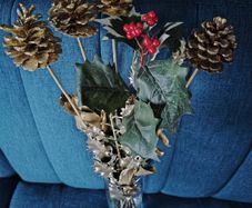 Golden Christmas Decor Flowers