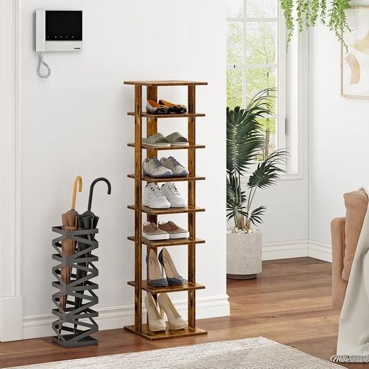 Wooden 7 Pair Shoe Rack Free Postage (multiple Colours)