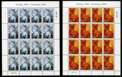 2006 Ireland Christmas Commemorative Stamp Sheetlets Plate 1A1A1A1A Mint Never Hinged (MNH)