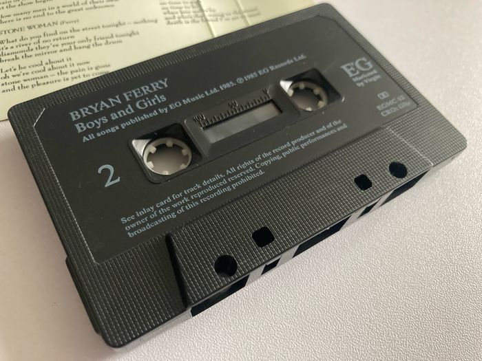 Bryan Ferry Boys and Girls Cassette Tape EX/NM