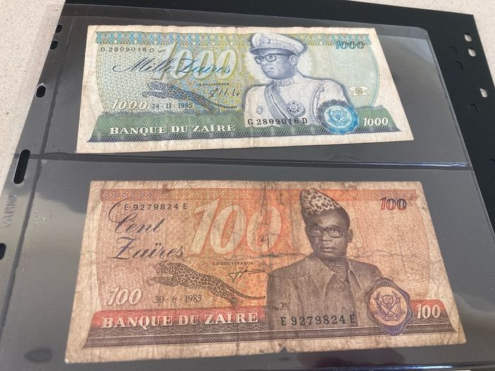 Zaire banknotes