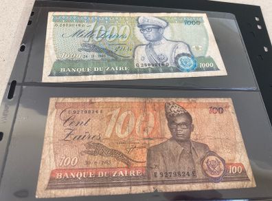 Zaire banknotes