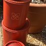 70s Tubberware Harvest Sunburst Orange nesting containers Image 4