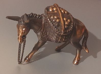 Finely Detailed Vintage Spelter Donkey (Copper/Bronze Finish)