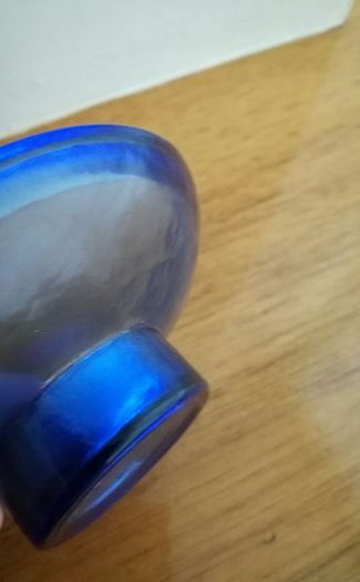 Blue Glass Candle Holder