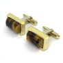 Mid century silver tigers eye cuff links Image 3