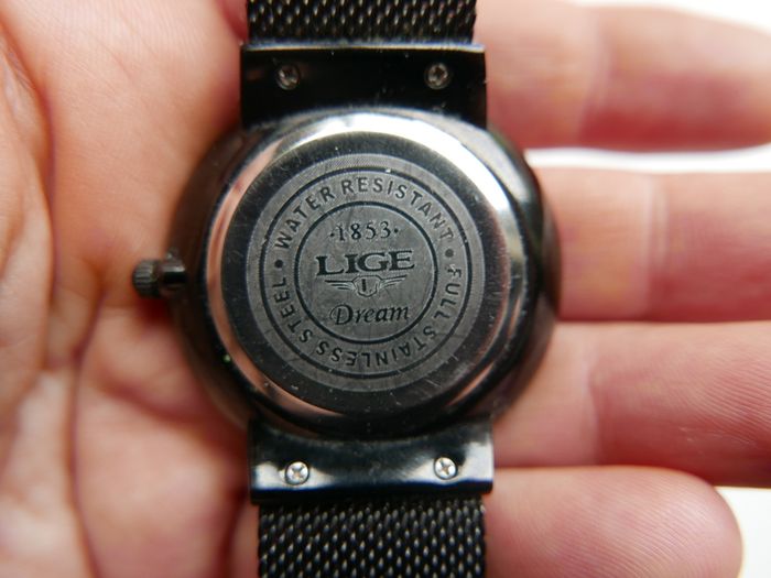 LIGE Mens Quartz Watch slim Stainless steel waterproof Luxury Wristwatch