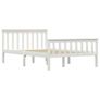 Bed Frame without Mattress White Solid Pinewood 120x200 cm Image 4