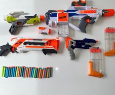 Nerf N Strike Roughcut, Modulus Ironfire, Rayburn Fire Blasters & Slingstryke With Acc