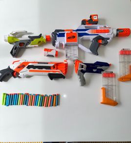 Nerf N Strike Roughcut, Modulus Ironfire, Rayburn Fire Blasters & Slingstryke With Acc