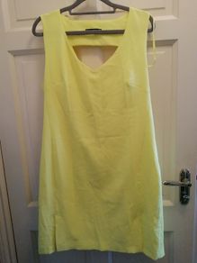 Yellow back cut out dress size 14