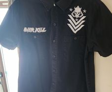 Overkill White Devil Armory Shirt (Size M) Rare Button-Up Metal Merch
