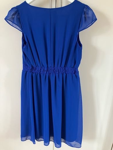 Royal blue chiffon dress UK 8