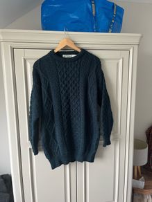 Aran Crafts Sweater Green/Petrol Blue