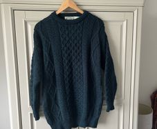 Aran Crafts Sweater Green/Petrol Blue