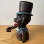 Piggy Bank Cast Iron Jolly Man Money Box J.E. Stevens 1920's Image 2