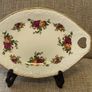 Vintage Royal Albert Old Country Roses Oval Tray With Heart Cut Out Handles 9.5" Image 2