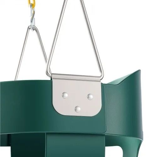 Toddler Swing 136 kg High Back Full Bucket Baby Swing Seat Green, for Outdoor & Indoor Backyard Playground, Heavy-Duty Coated Chains and Carabiners, Fully Assembled Seat for Toddlers Age 3+