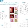 Portable Cartoon Clothes Closet Wardrobe DIY Modular Storage Organizer, Sturdy and Safe for Children, 6 Cubes & 1 Hanging Sections, Pink, 75 x 47 x 147 cm Image 2